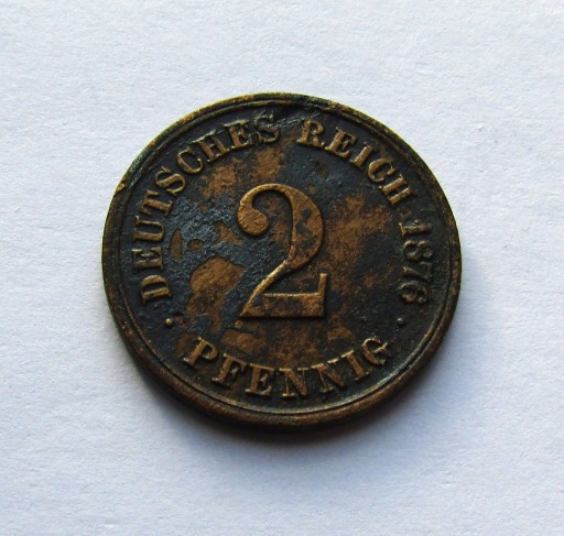 Zdjęcie oferty: 2 pfennig 1876A, Cesarstwo Niemieckie