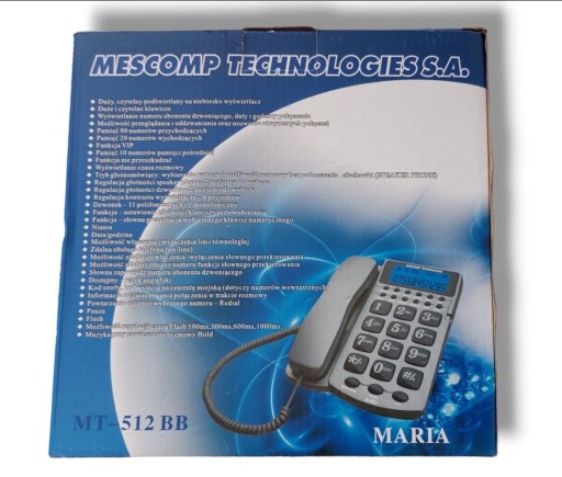 Zdjęcie oferty: Telefon Mescomp Maria MT-512BB dla seniora super