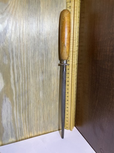 Zdjęcie oferty: stara stalka ostrzałka do nozy 28cm drewniana rącz