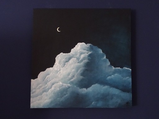 Zdjęcie oferty: Obrazy akrylowy 50x50 niebo księżyc pejzaż chmury