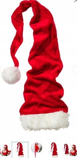 Zdjęcie oferty: Mega długa czapka Świętego Mikołaja - 150 cm