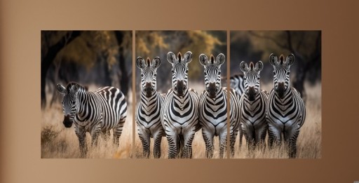 Zdjęcie oferty: OBRAZ TRYPTYK 3X30X40 cm ZEBRA SAWANNA