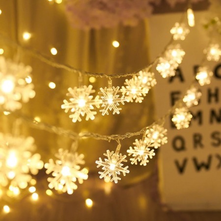 Zdjęcie oferty: Lampki świąteczne śnieżynki LED Biały - 3m 