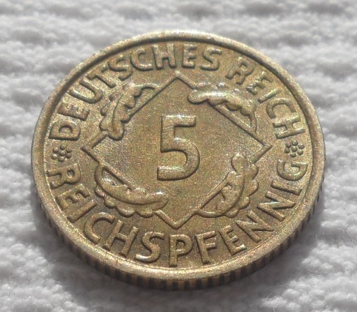 Zdjęcie oferty: 5 reich fenigów reichspfennig 1936 A Berlin Stan