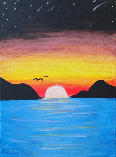 Zdjęcie oferty: Obraz akrylowy na płótnie "Zachód słońca nad morzem"