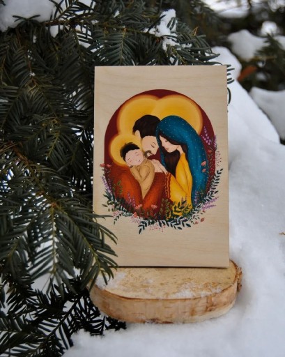 Zdjęcie oferty: Obrazek na drewnie "Święta Rodzina"