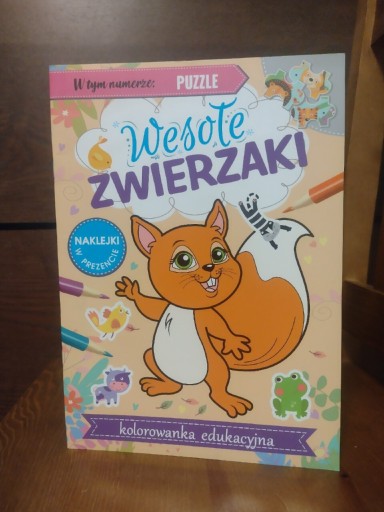 Zdjęcie oferty: Wesołe zwierzaki naklejki puzzle kolorowanka