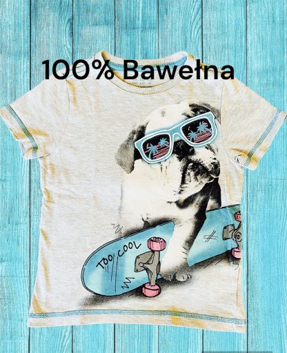 Zdjęcie oferty: Koszulka T-shirt z pieskiem 3-4 latka bawełna F&F
