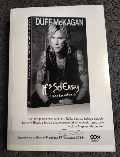 Zdjęcie oferty: DLA KOLEKCJONERA - Duff McKagan Guns n' Roses biografia Slash