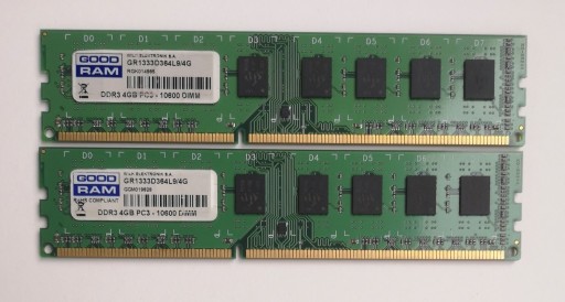 Zdjęcie oferty: GoodRAM-DDR3 4GB PC3-1060DIMM x 2szt.