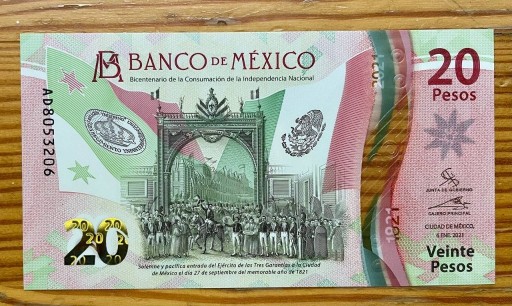 Zdjęcie oferty: Mexico 20 Pesos Independence 2021 06.01. N#306846