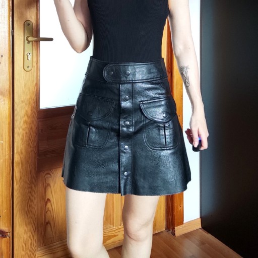 Zdjęcie oferty: Spódnica mini skóra Zara czarna XS 36 34 rock 