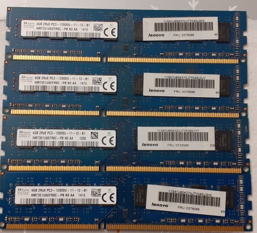 Zdjęcie oferty: 16GB DDR3 Hynix (4 x 4GB PC3-12800U-11-12-B1)