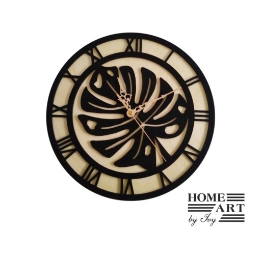 Zdjęcie oferty: Zegar, zegar ścienny, monstera, loft, boho, floral