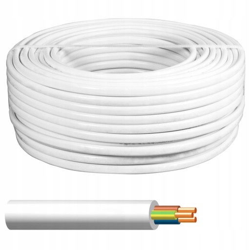 Zdjęcie oferty: Przewód YDY żo 3x1.5 biały (100m) Elektrokabel