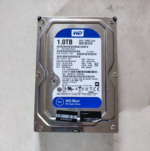 Zdjęcie oferty: Dysk WD Blue WD10EZEX 1TB SATA3 64MB 3,5''