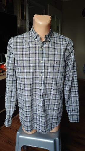 Zdjęcie oferty: Tommy Hilfiger koszula męska M w kratkę szara slim