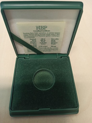 Zdjęcie oferty: Pudełka NBP z certyfikatami monety 100zł 7 sztuk