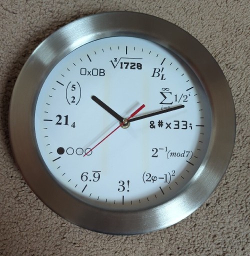 Zdjęcie oferty: Zegar ścienny szalonego matematyka INOX 28 cm