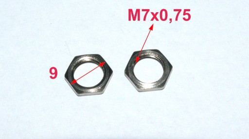 Zdjęcie oferty: NAKRĘTKA M7 x 0,75 mosiężna niklowana 2 sztuki