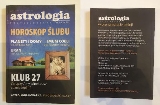 Zdjęcie oferty: Astrologia Profesjonalna 2011 - Horoskop ślubu