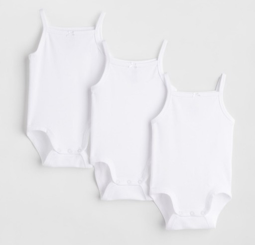 Zdjęcie oferty: 3pack podkoszulek białych z kokardkami body dla dziewczynki r. 86 H&M nowe
