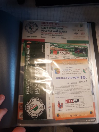 Zdjęcie oferty: Kolekcja zestaw klaser album bilety meczowe Legia