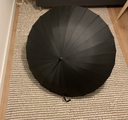 Zdjęcie oferty: Nowy duży czarny parasol 122 cm 24 druty