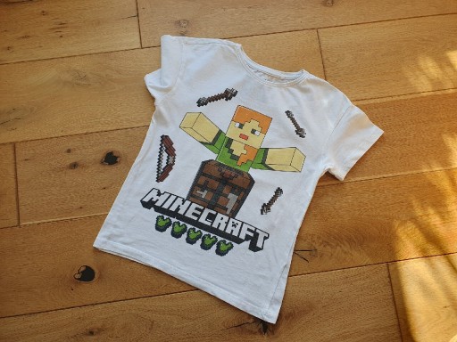 Zdjęcie oferty: Koszulka biała dziewczęca Minecraft 146