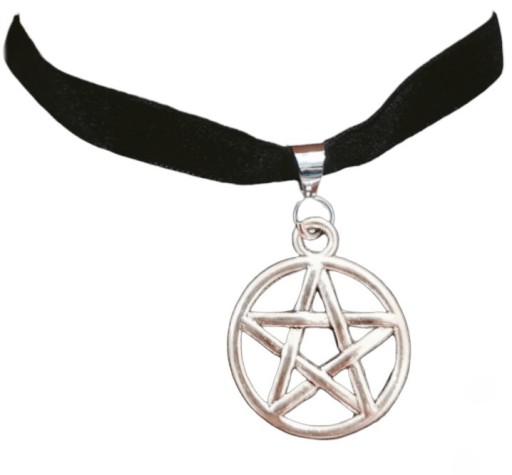 Zdjęcie oferty: Choker czarna aksamitka pentagram witch metal y2k