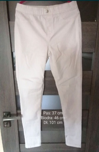 Zdjęcie oferty: Spodnie jeansy białe rurki wysoki stan R 38 M