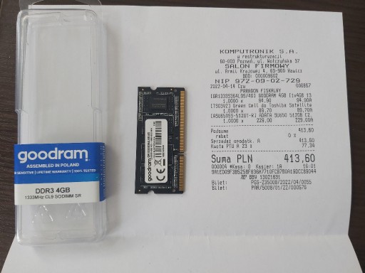 Zdjęcie oferty: Goodgam DDR3 4GB 1333MHz CL9 SODIM