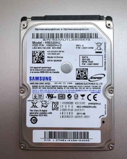 Zdjęcie oferty: SAMSUNG HM320HJ 320GB 7200RPM