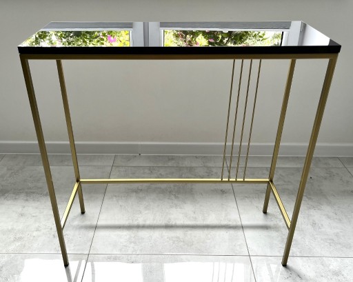 Zdjęcie oferty: Konsola złota czarny wysoki połysk loft stolik
