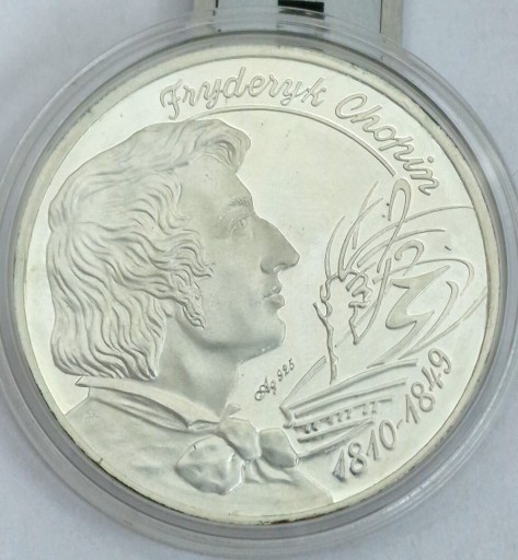 Zdjęcie oferty: Srebrny medal F. Chopin seria Wielcy Polacy