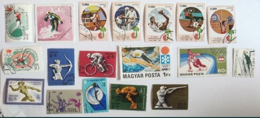 Zdjęcie oferty: OLIMPIADA sport itp. 18 znaczków Rosja Kuba Węgry