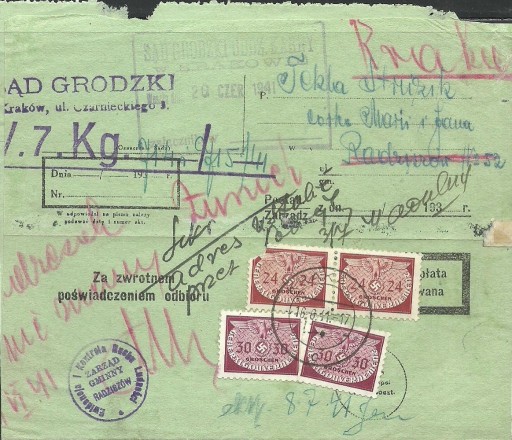 Zdjęcie oferty: Kraków Radziszów 1941 recepis sądowy