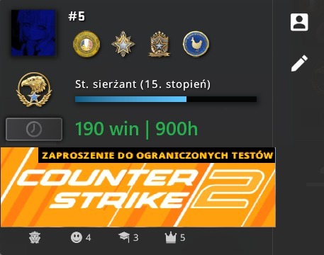 Zdjęcie oferty: KONTO CS2 i CSGO, MEDALE ODZNAKI  STATUS PRIME