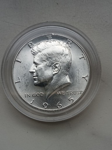 Zdjęcie oferty: USA 1/2 pół dolara 1965 r J  Kennedy srebro 