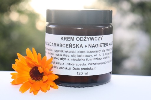 Zdjęcie oferty: ZIOŁOWY KREM  RÓŻA DAMASCEŃSKA NAGIETEK ALOES120ml