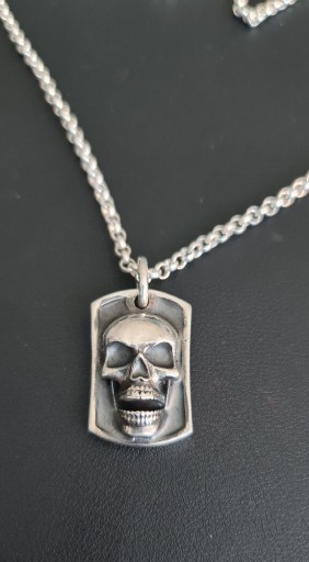 Zdjęcie oferty: Wisiorek czaszka z łańcuszkiem srebro 925 55cm