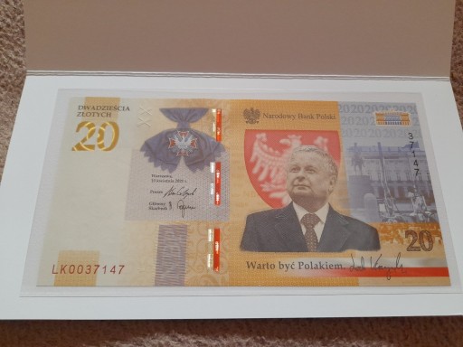 Zdjęcie oferty: 20 złotych - Lech Kaczyński - banknot - 2021
