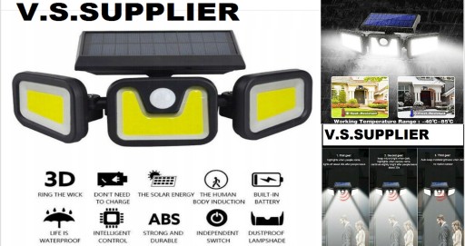 Zdjęcie oferty: Lampa solarna COB czujnik ruchu i zmierzchu 100Led