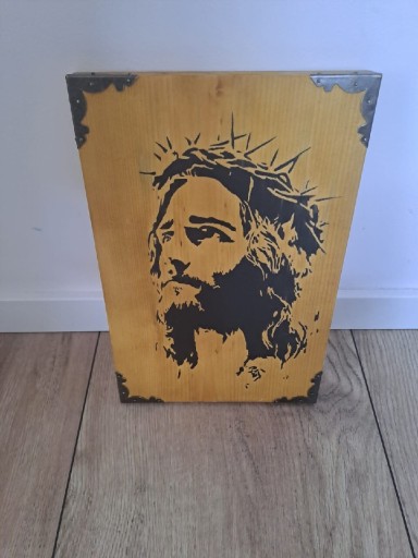 Zdjęcie oferty: Obraz Chrystus handmade drewniany z lipy+epox 