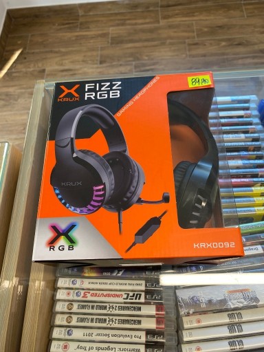 Zdjęcie oferty: Słuchawki Przewodowe z mikrofonem Krux fizz RGB Nauszne Czarne