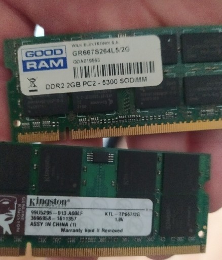 Zdjęcie oferty: DDR2 pc5300 2 GB laptop sodimm 