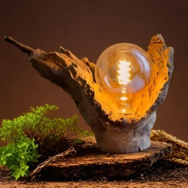 Zdjęcie oferty: Drewniana lampa nocna "Naturalne swiatlo"