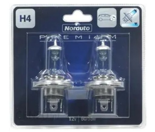 Zdjęcie oferty: Żarówki H4 + 50% 60/55W 12V Homologacja EU 2 szt Premium NORAUTO 