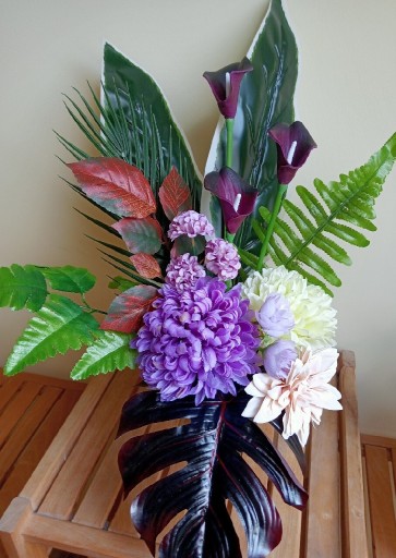 Zdjęcie oferty: Wiązanka stroik do wazonu ze sztucznych kwiatów na cmentarz  grób