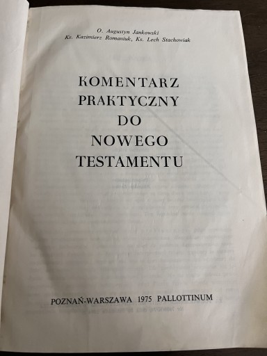 Zdjęcie oferty: Komentarz praktyczny do Nowego Testamentu 1975 r